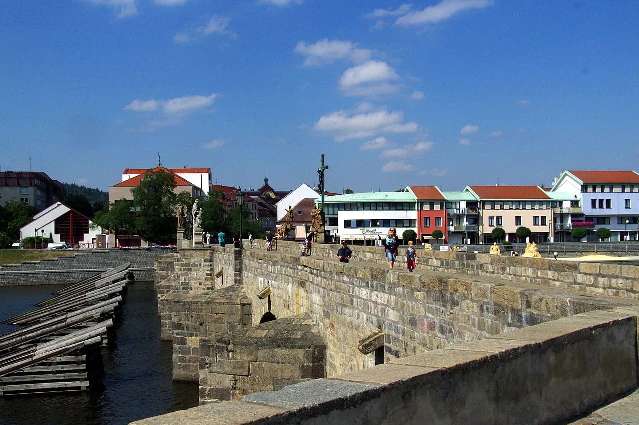 Písek, Czech Republic: Stone Bridge, Old Town and River Otava