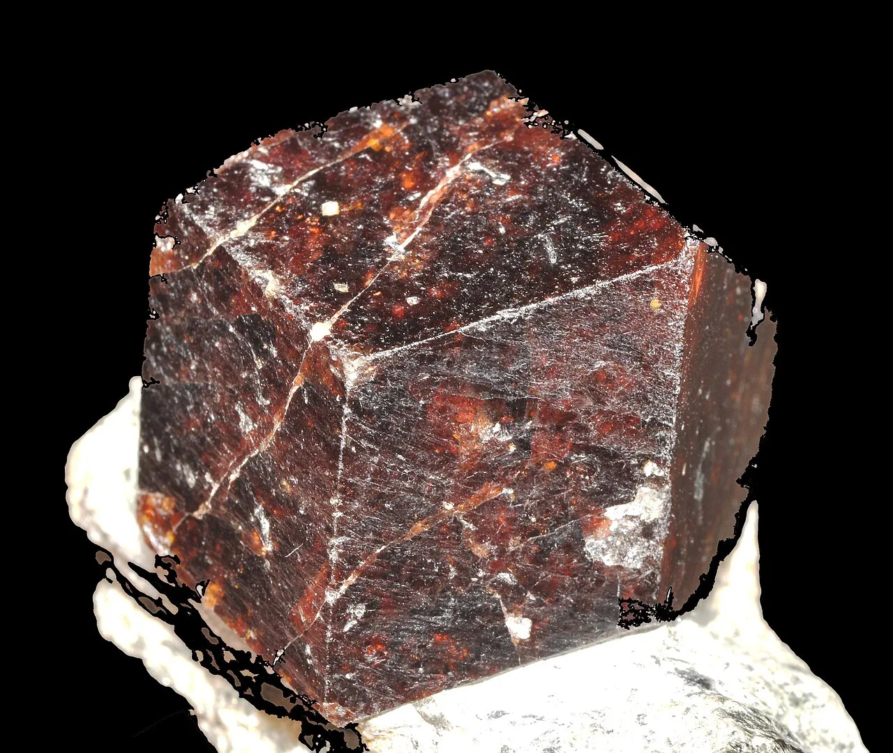 Pyrope garnet crystal, the mineral known as Bohemian garnet (specimen from Switzerland)