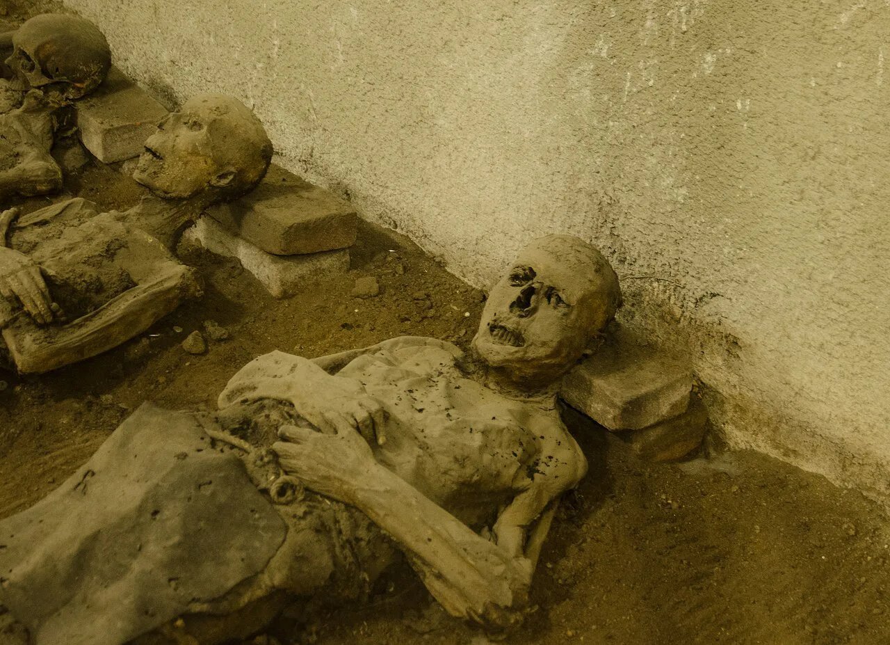 Mummified remains in the Capuchin Crypt in Brno.