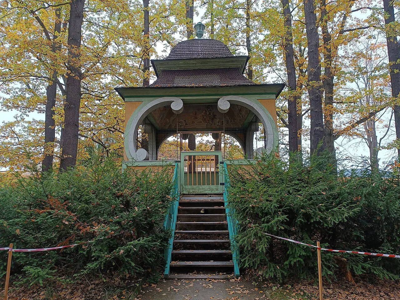 A pavilion in the Castle Gardens, Český Krumlov.