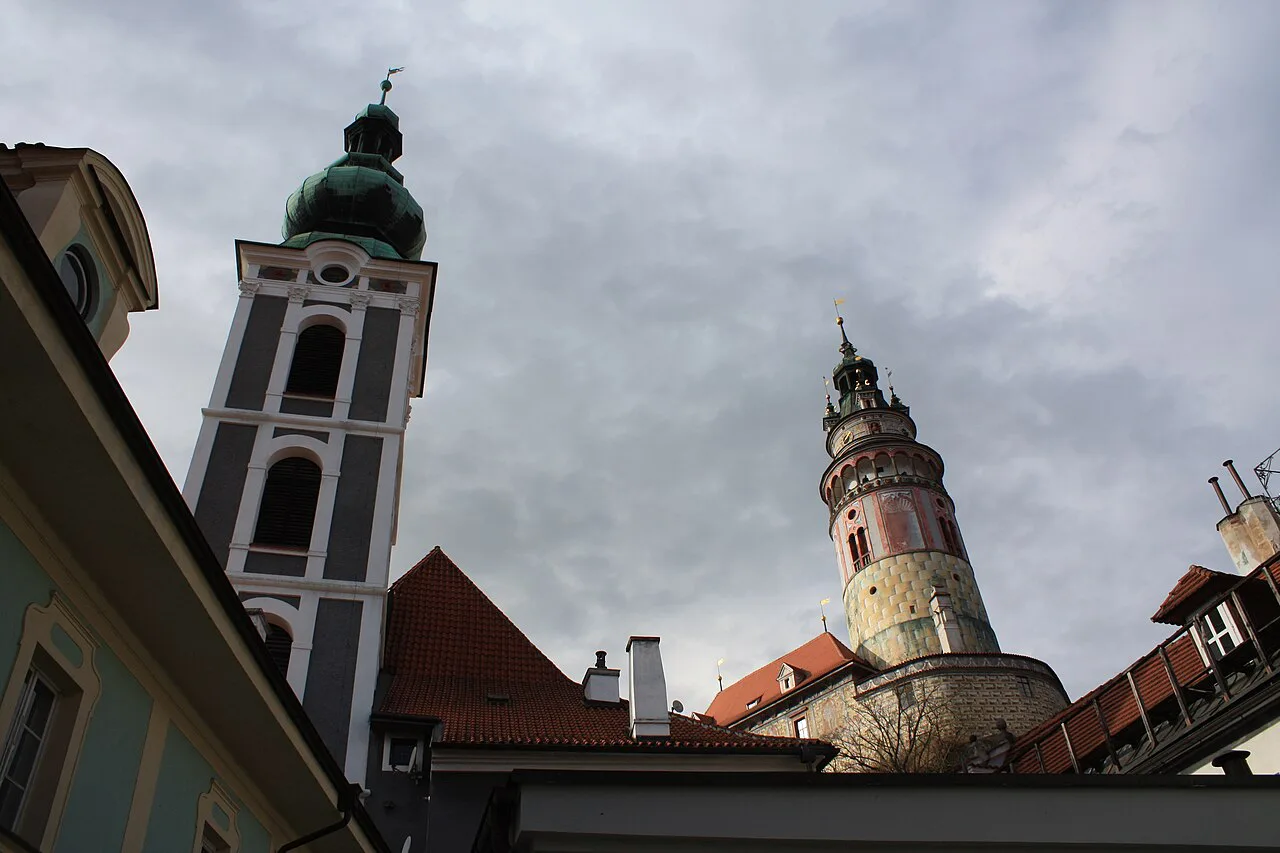 St. Jošt Church and the Castle Tower, Český Krumlov.