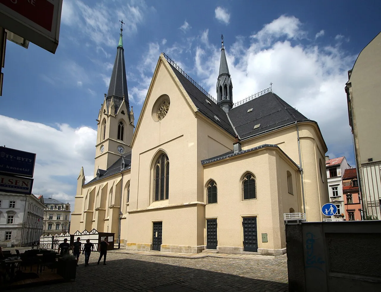 East end and towers of the Church of St. Anthony the Great in Liberec