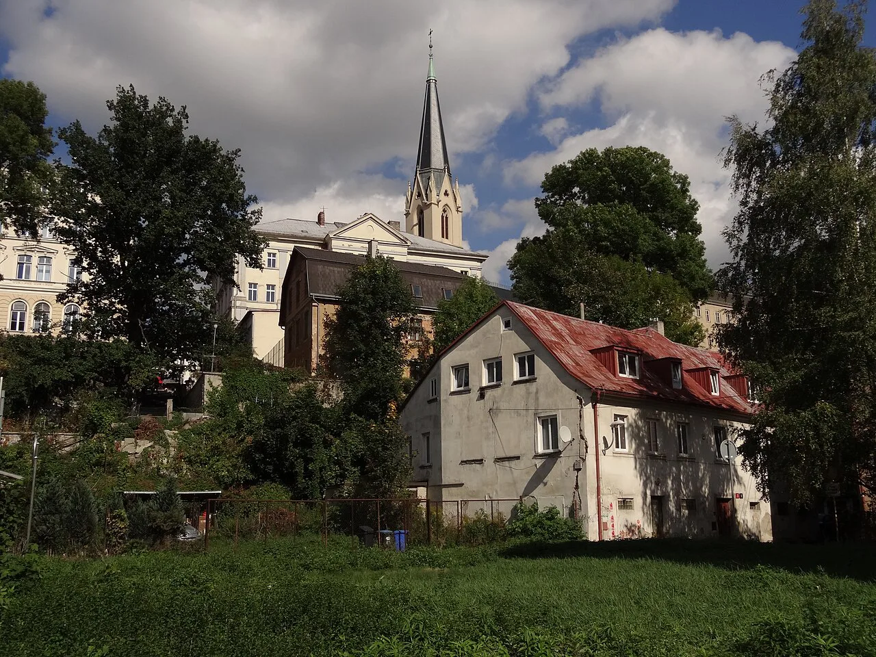 Church of St. Anthony the Great in Liberec, seen from U Stoky street
