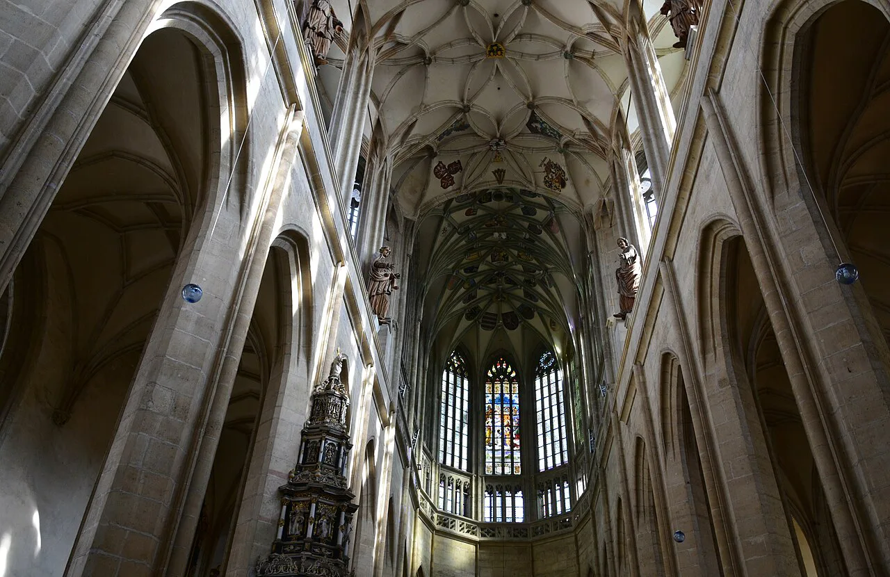 The vaulted nave of St. Barbara's Church in Kutná Hora.