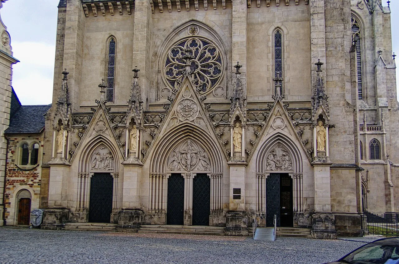 The west front of St. Wenceslas Cathedral, Olomouc.