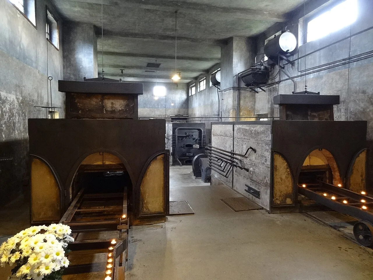 Cremation furnaces inside the Terezín crematorium