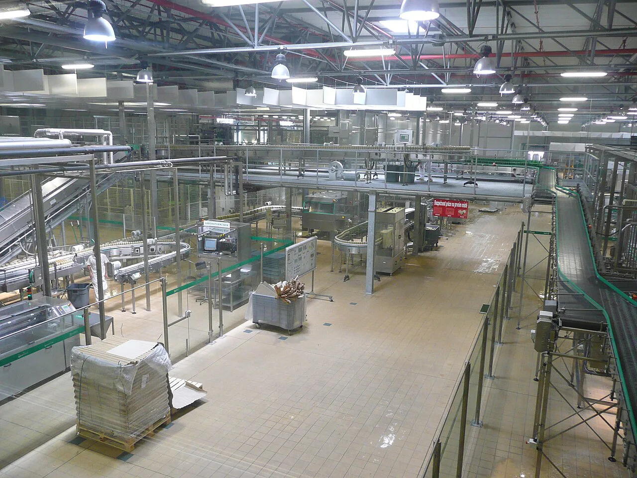 The bottling hall seen on a Pilsner Urquell brewery tour.