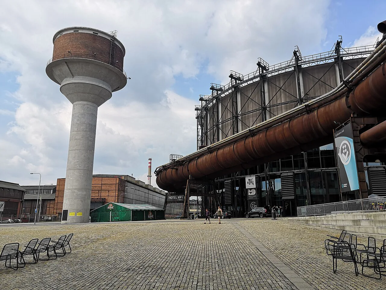The tower water tank and gasholder in Dolní Vítkovice, Ostrava.