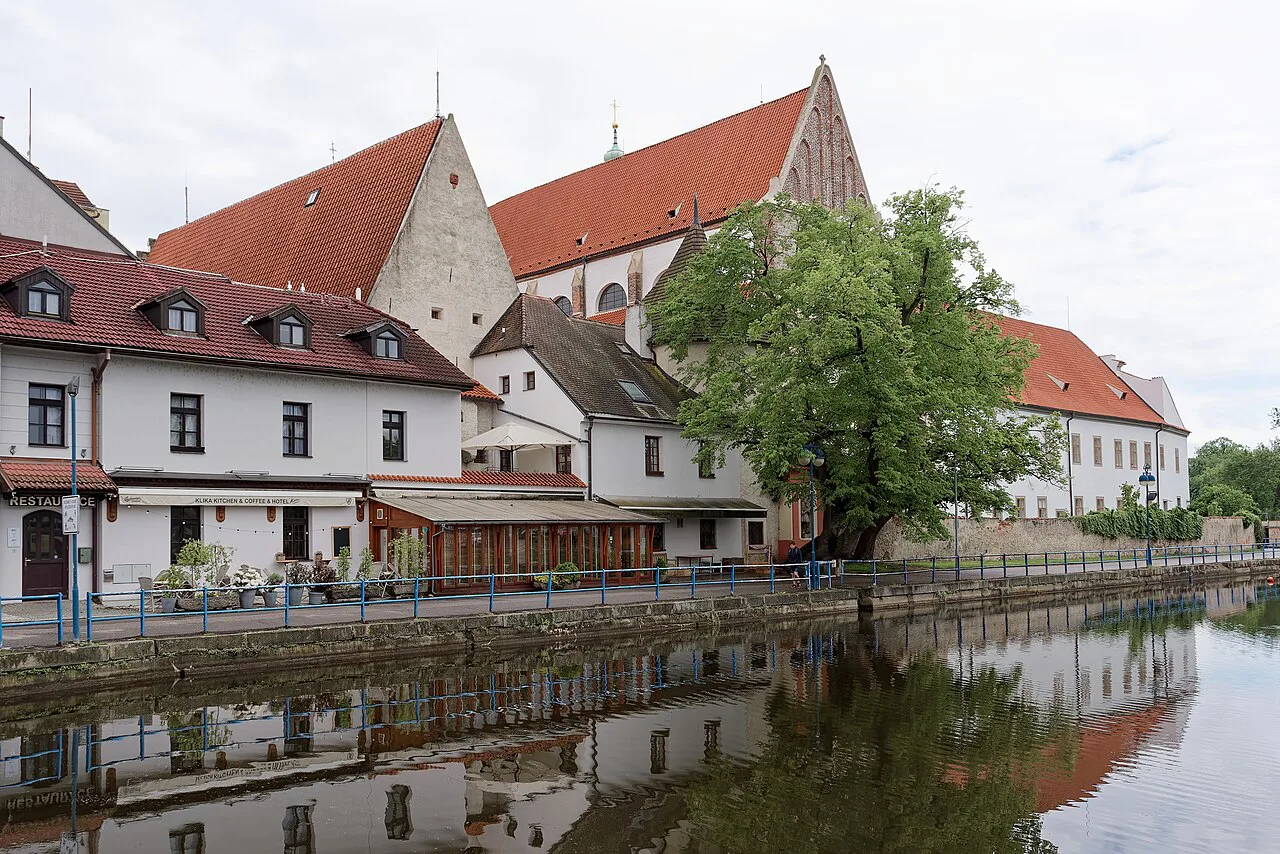 The Dominican Monastery and riverside houses in České Budějovice.