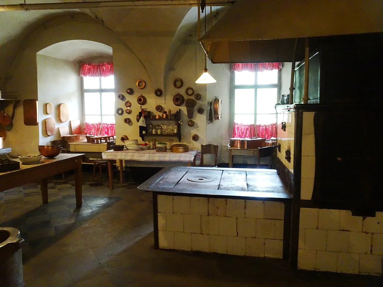 Historic castle kitchen at Frýdlant Castle