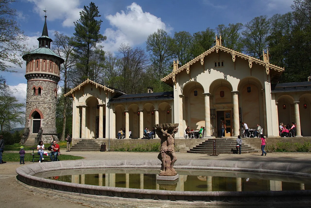 The orangery in the castle garden at Sychrov.