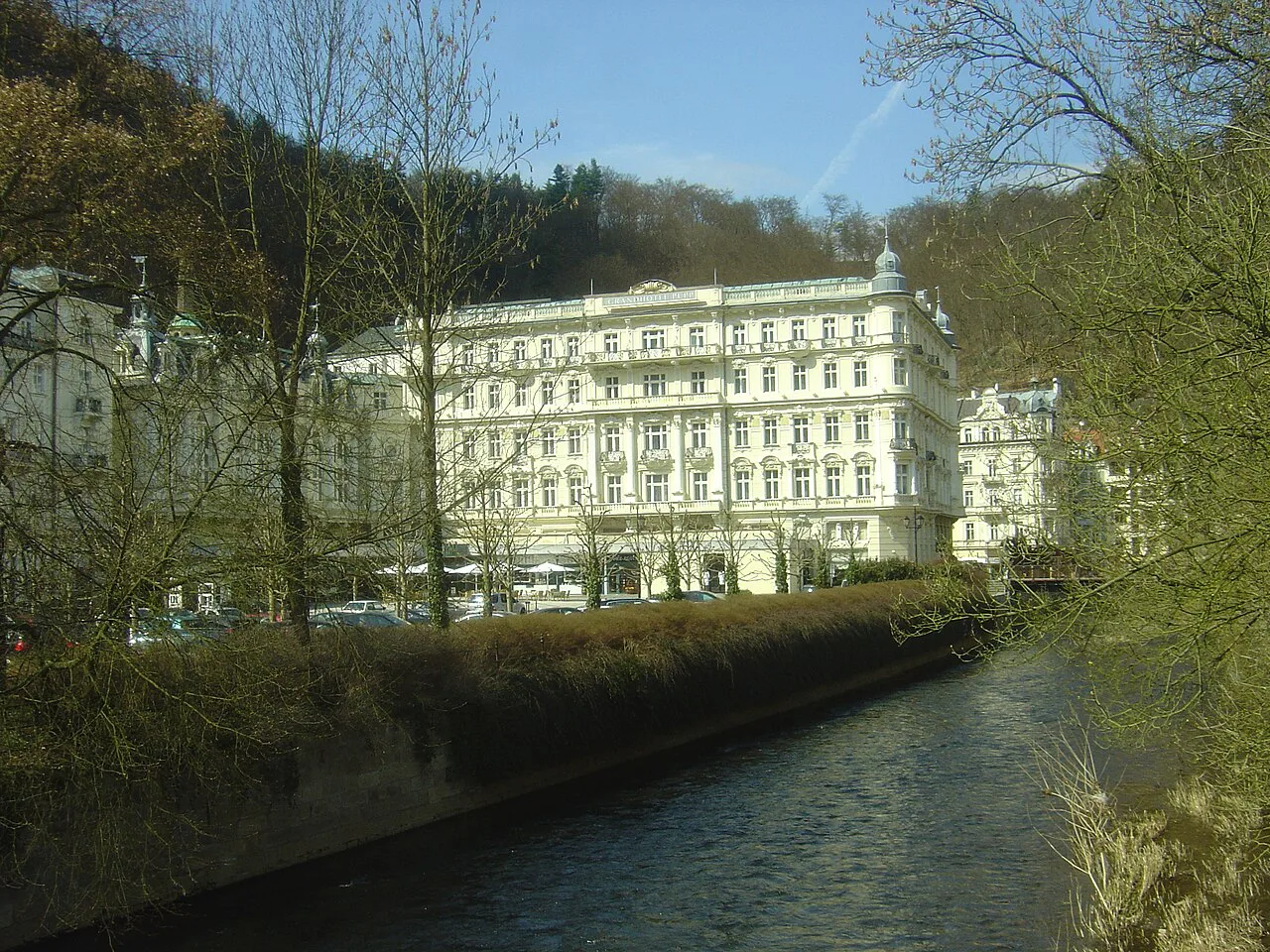 Grandhotel Pupp beside the Teplá River, Karlovy Vary.