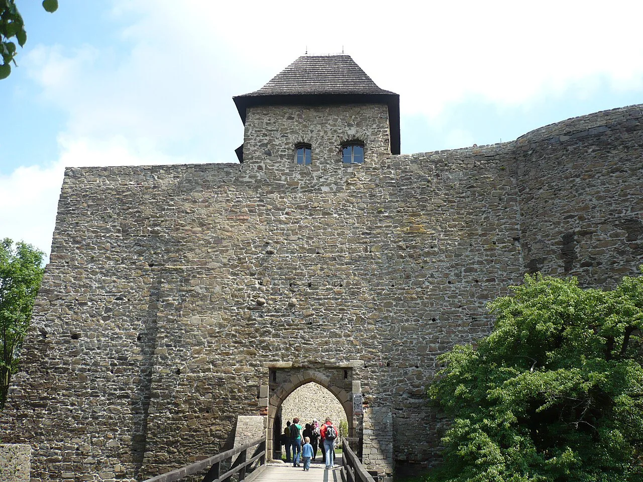 The fortified entrance gate of Helfštýn Castle.