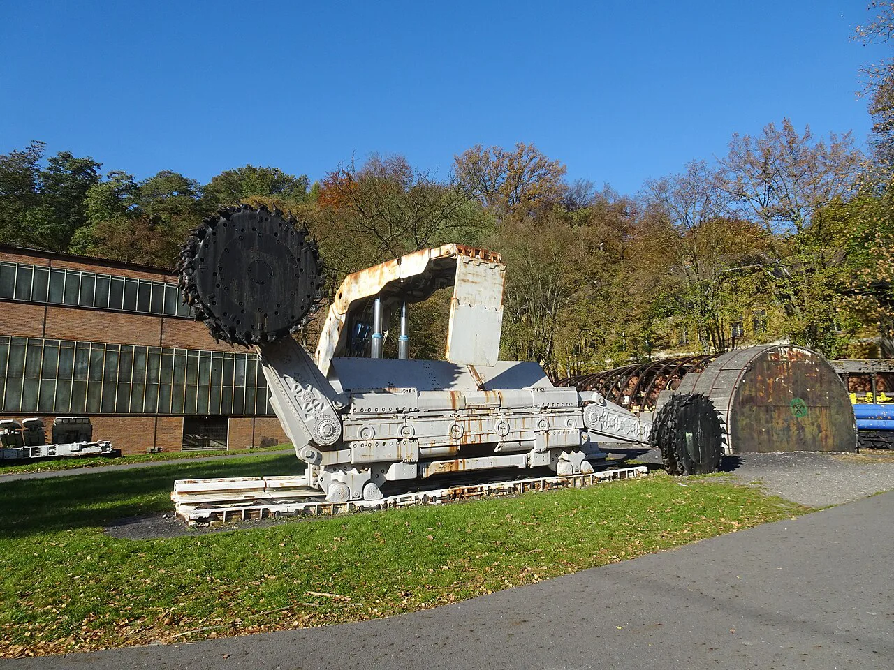Mining combine on display in Landek Park, Ostrava