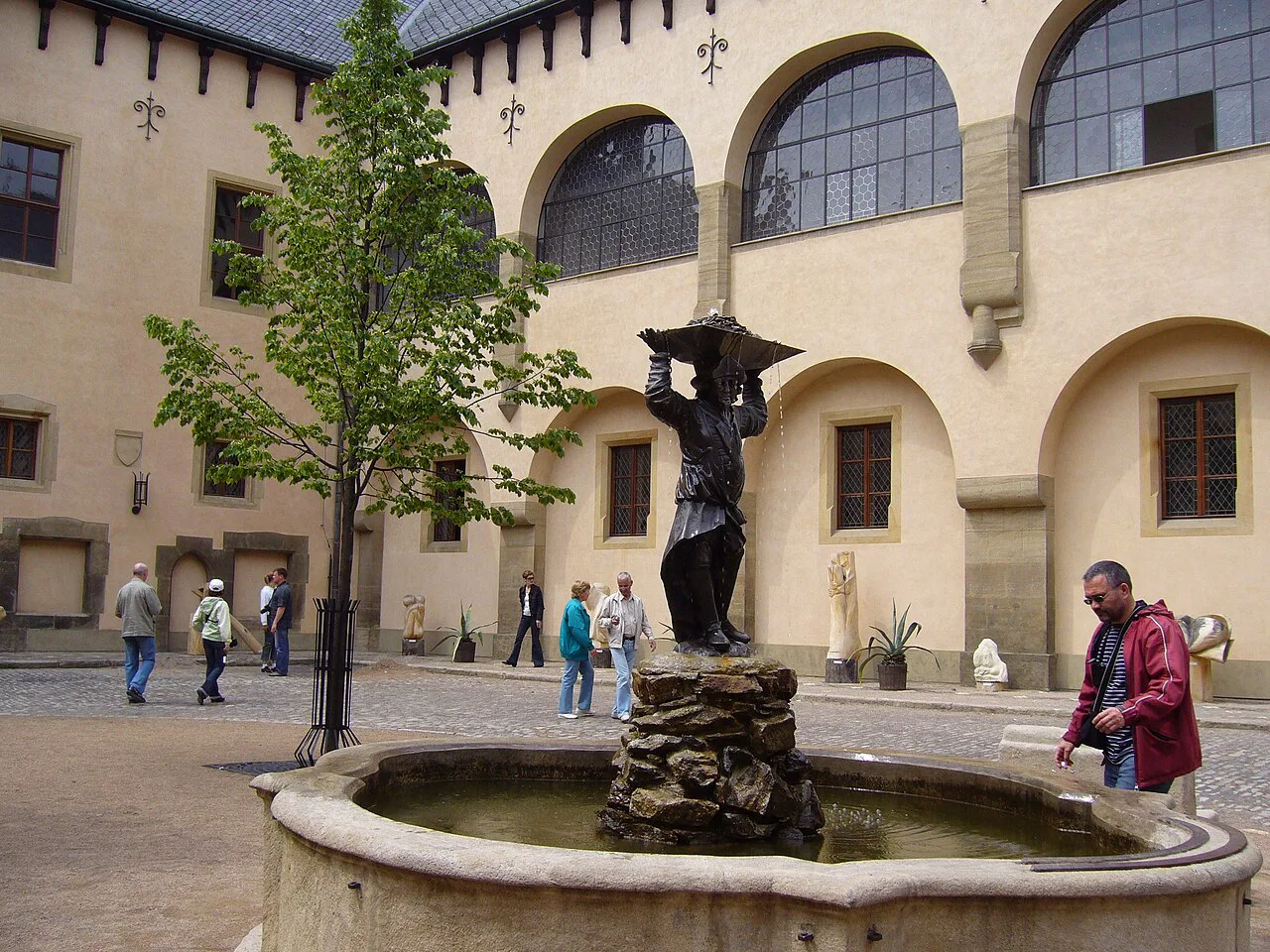 Fountain in the courtyard of the Italian Court, Kutná Hora.