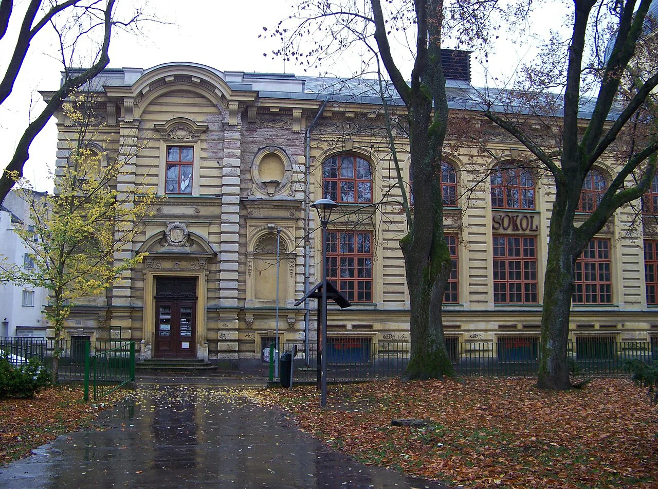 Sokol hall in Jablonec nad Nisou seen from Tyršovy sady