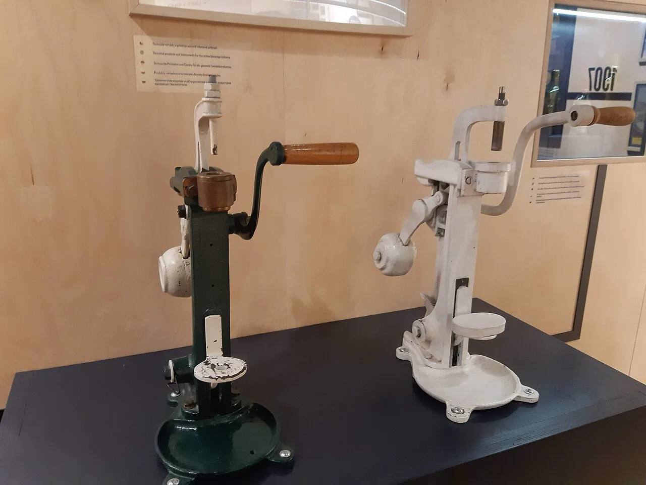 Bottle-corking machine at the Becherovka museum in Karlovy Vary