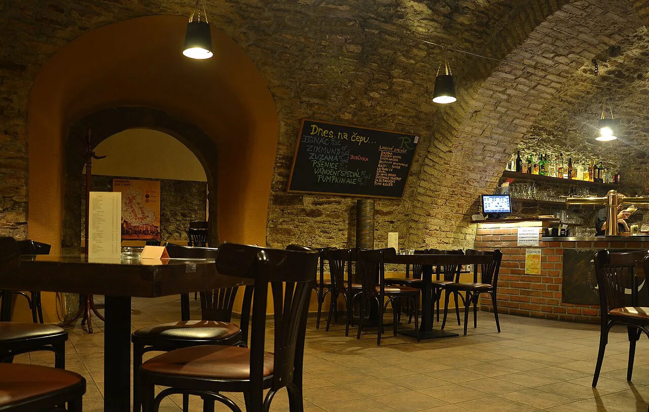 Cellar of the town hall brewery in Jihlava.