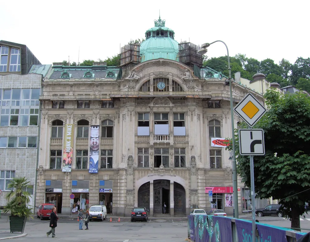 The domed Spořitelna savings bank building in Karlovy Vary