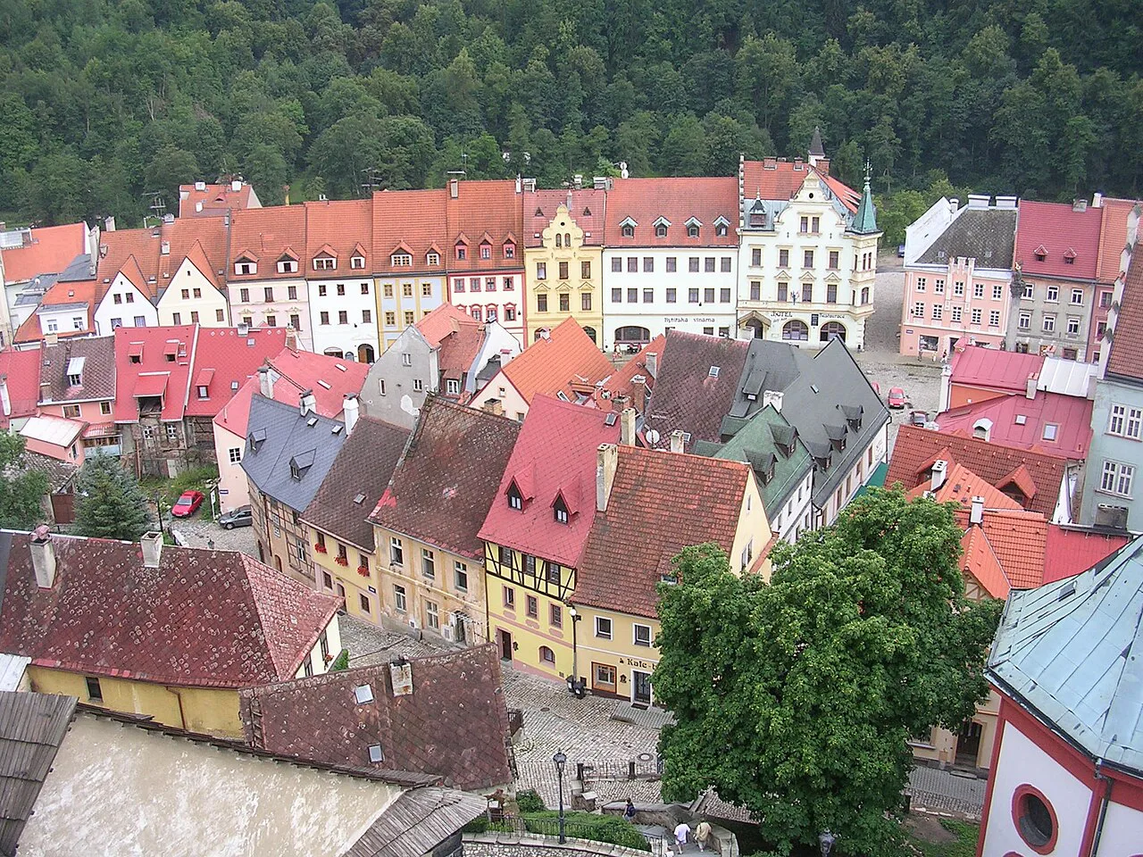 Rooftops of Loket seen from the castle tower