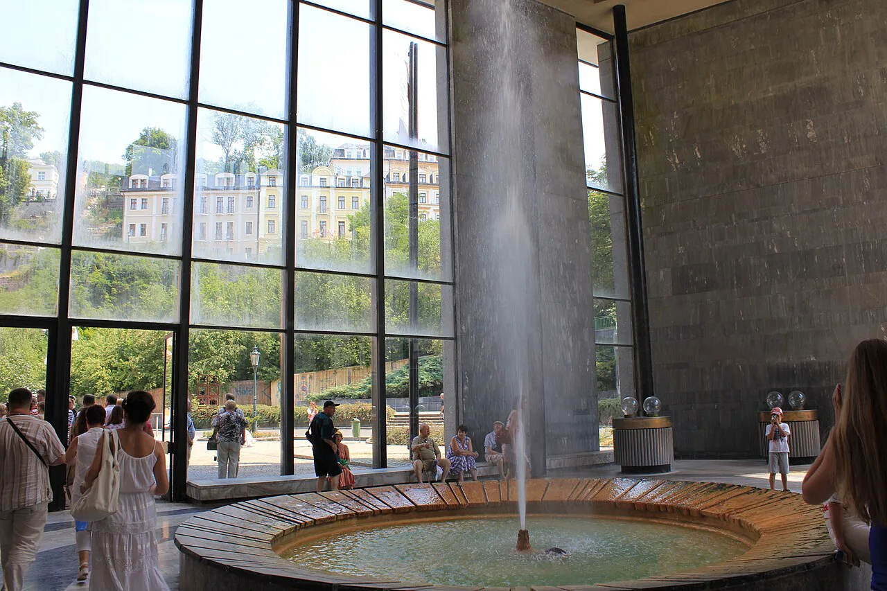 The Vřídlo hot spring in Karlovy Vary.