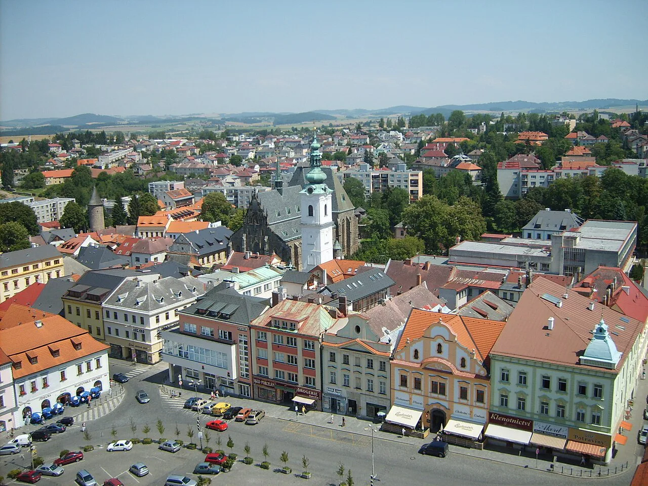 View over Klatovy from the town hall tower