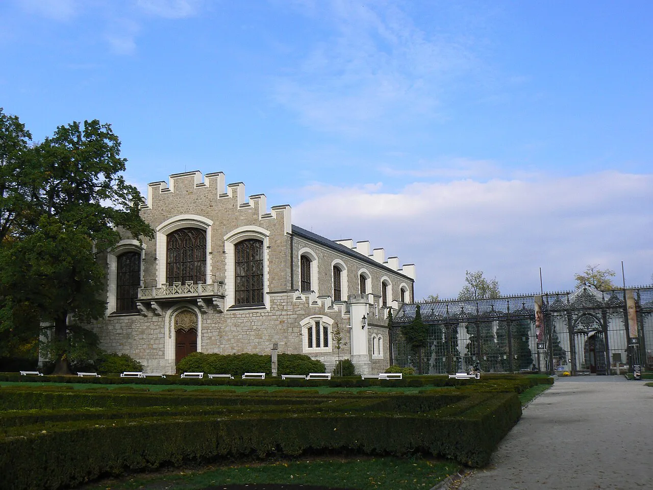 The Aleš South Bohemian Gallery building beside Hluboká Castle.