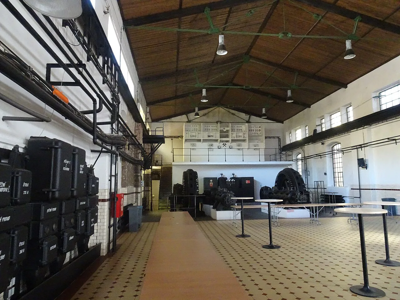 Inside the former compressor hall at Landek Park, Ostrava.