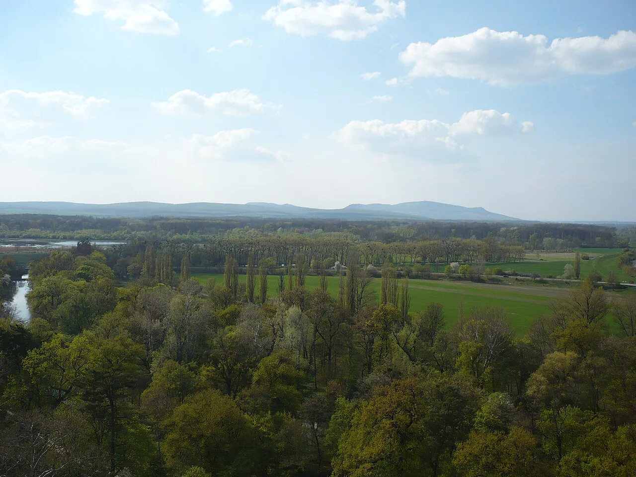 View from the Lednice Minaret toward the Pálava Hills.