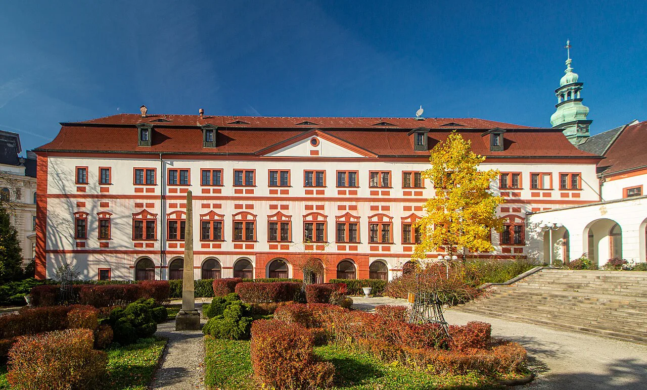 Liberec Castle and its formal garden.