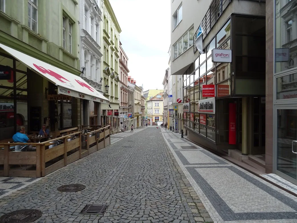 Moskevská, a pedestrian street in central Liberec.