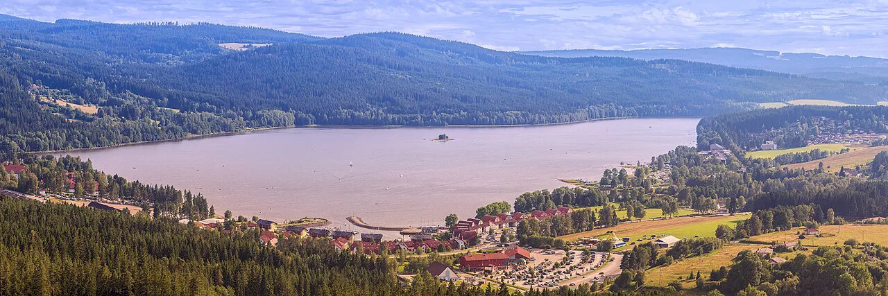 Panorama of Lake Lipno in South Bohemia.