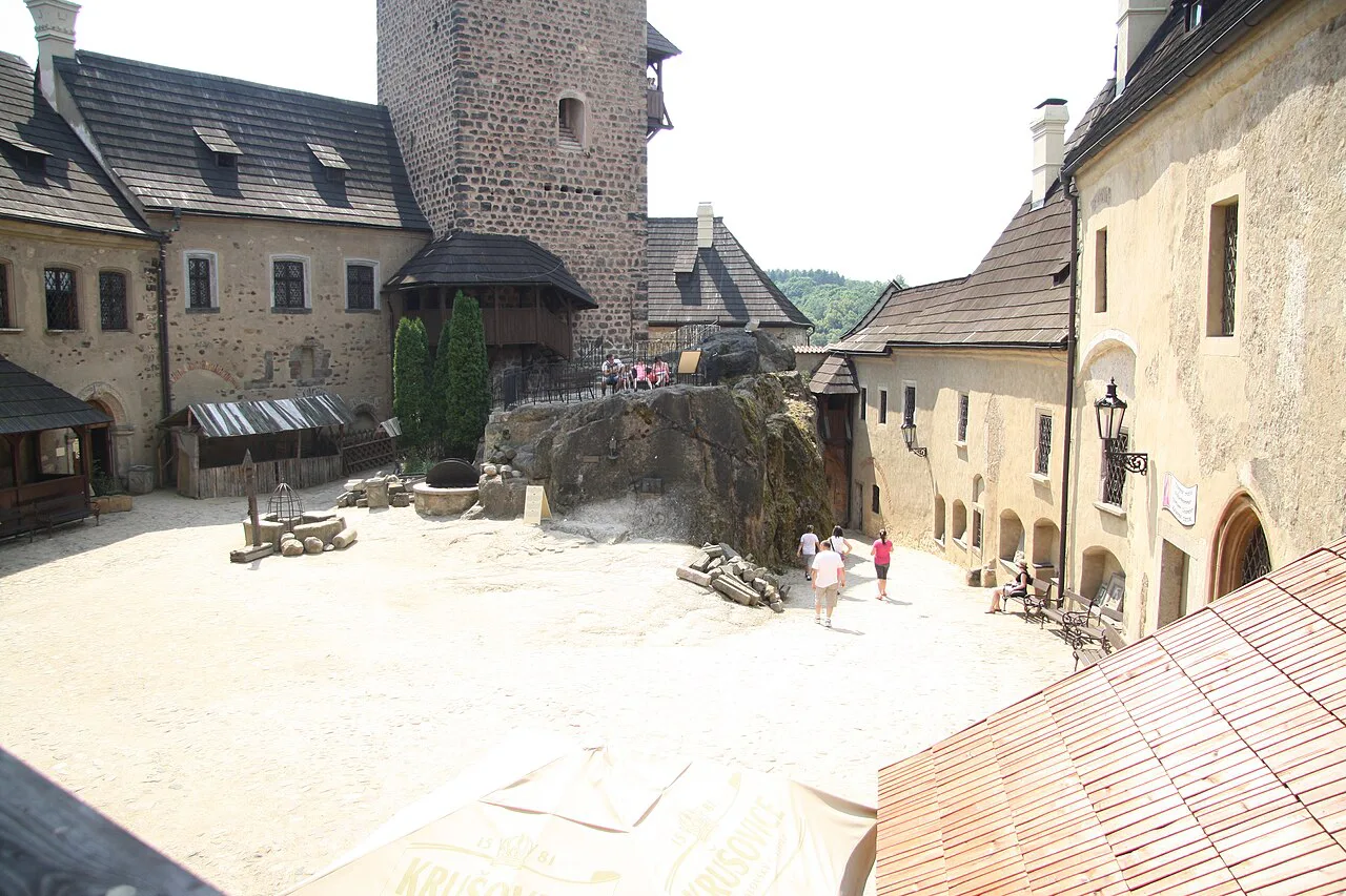 The courtyard of Loket Castle.