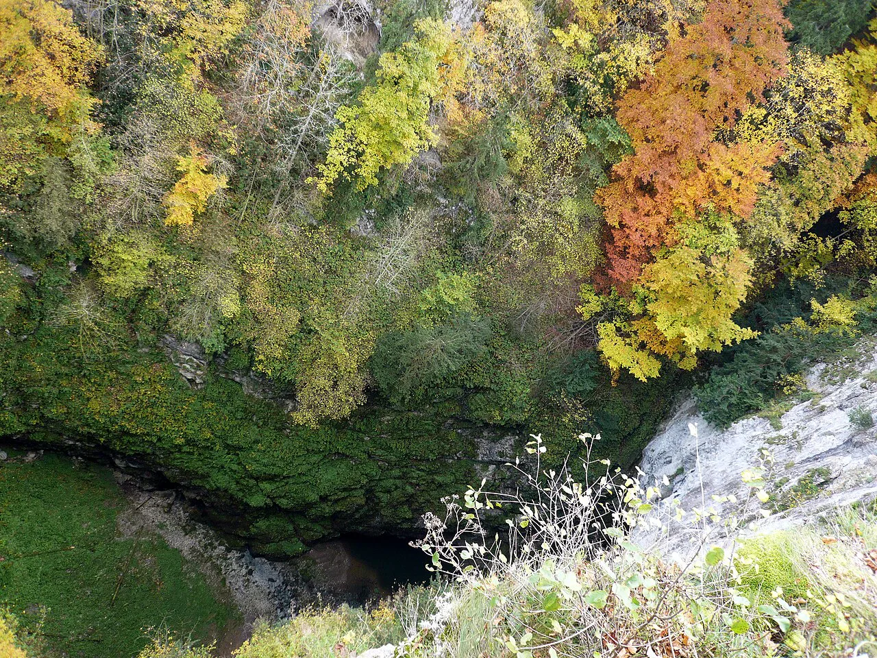 Autumn view into Macocha Abyss