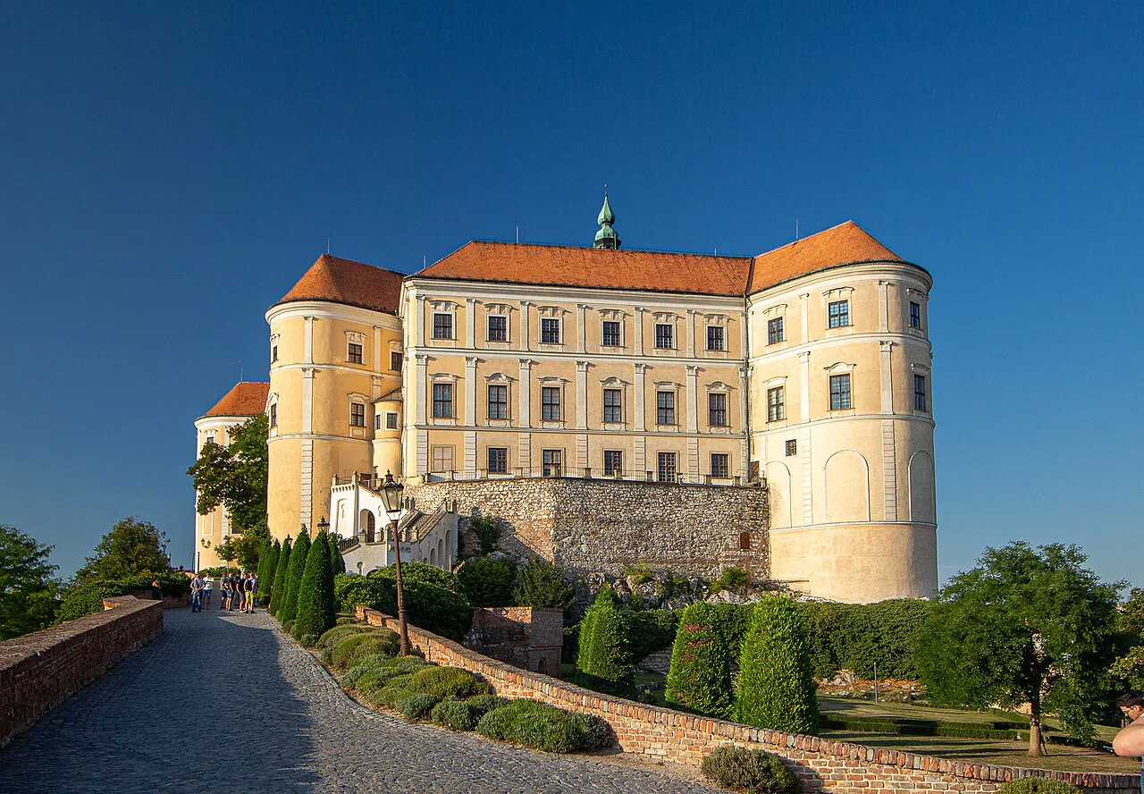 Mikulov Castle seen from its gardens.