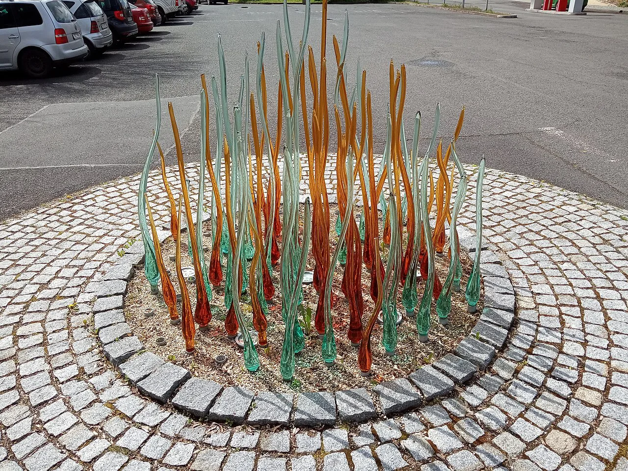 Glass sculpture outside the Moser glassworks in Karlovy Vary