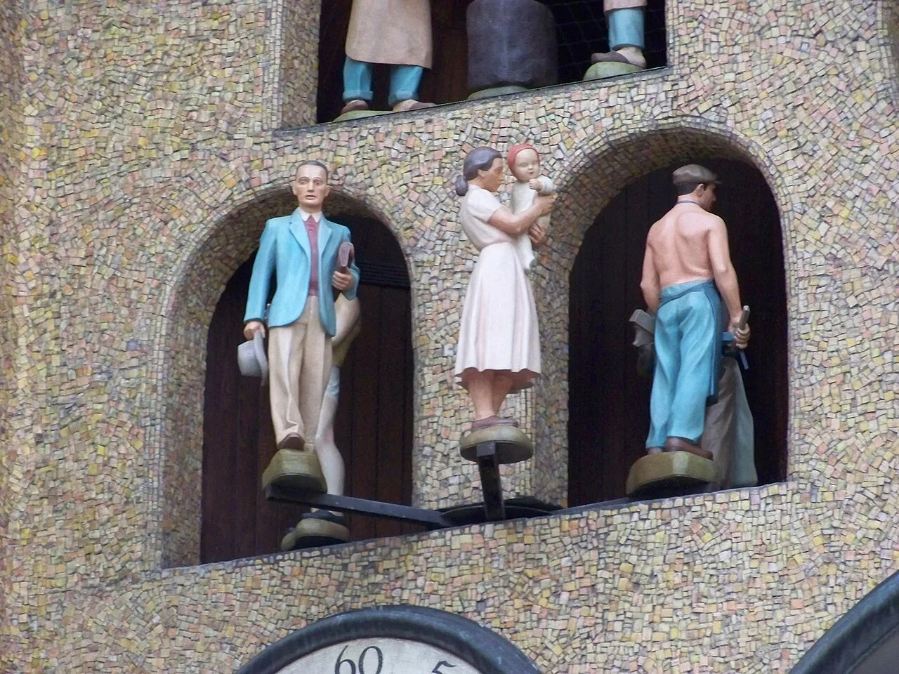 Worker figures on the Olomouc Astronomical Clock.