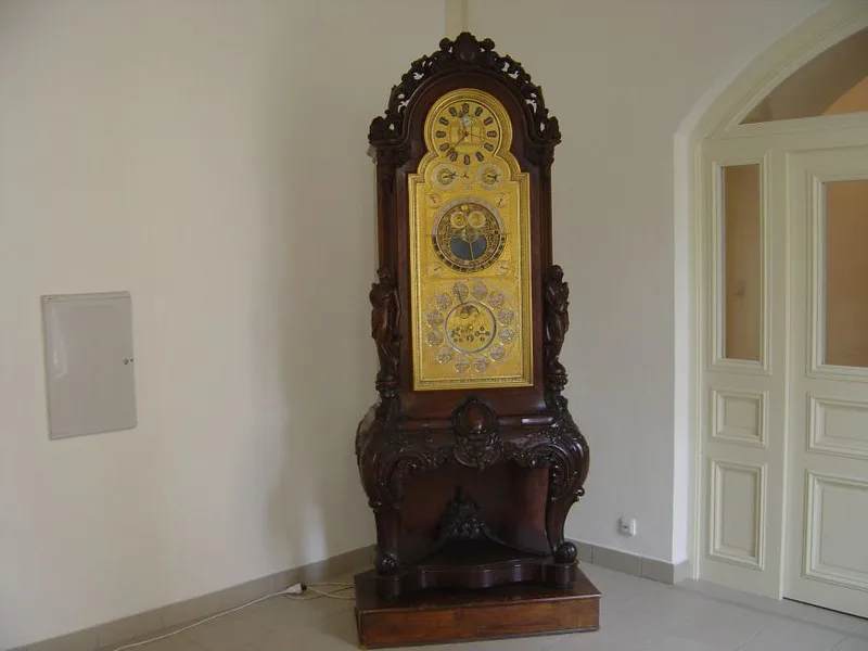 Astronomical clock on display in the Ostrava Museum