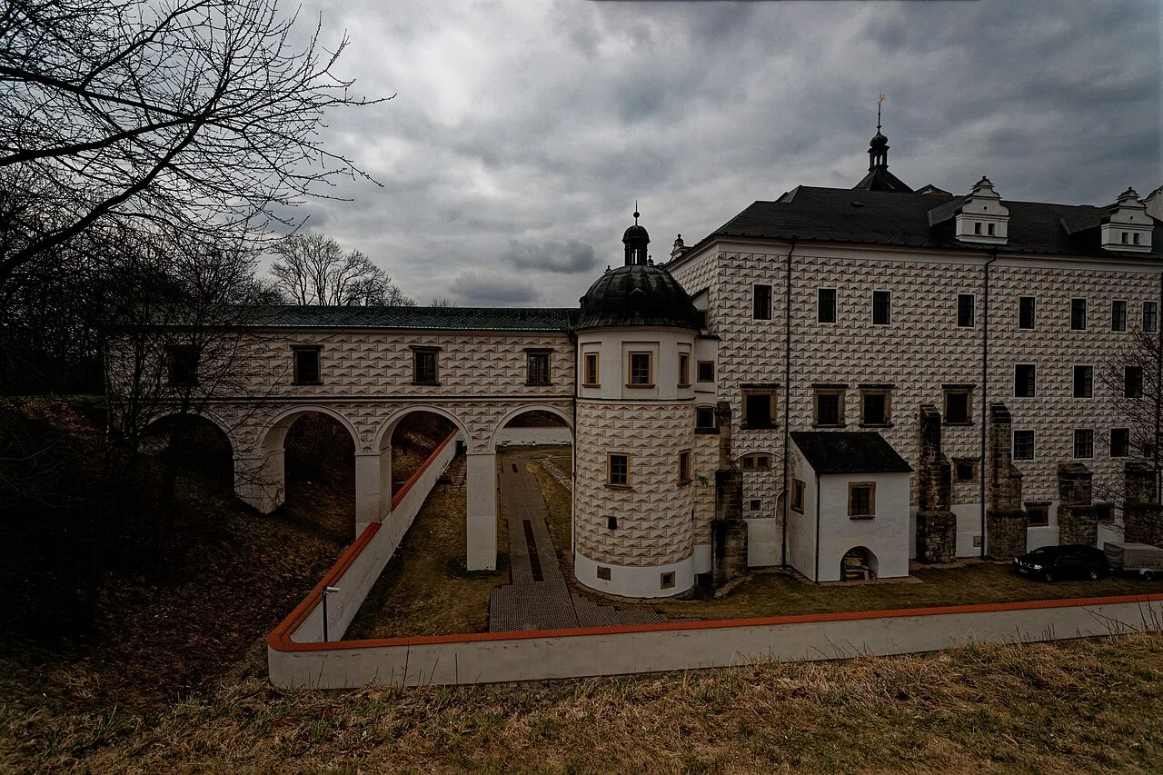 Pardubice Castle seen from the castle ramparts.