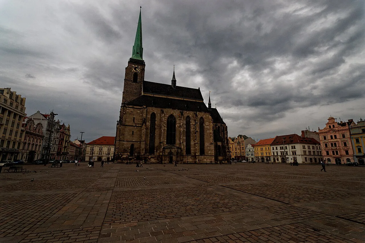 St. Bartholomew's Cathedral on náměstí Republiky, Plzeň.