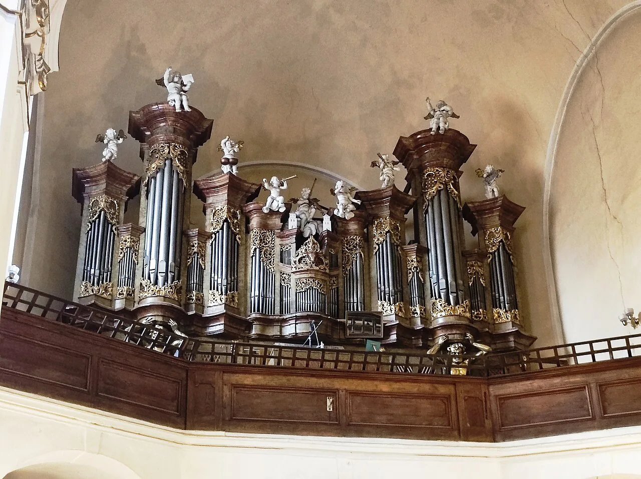 The organ inside St. Lawrence's Church in Přerov.