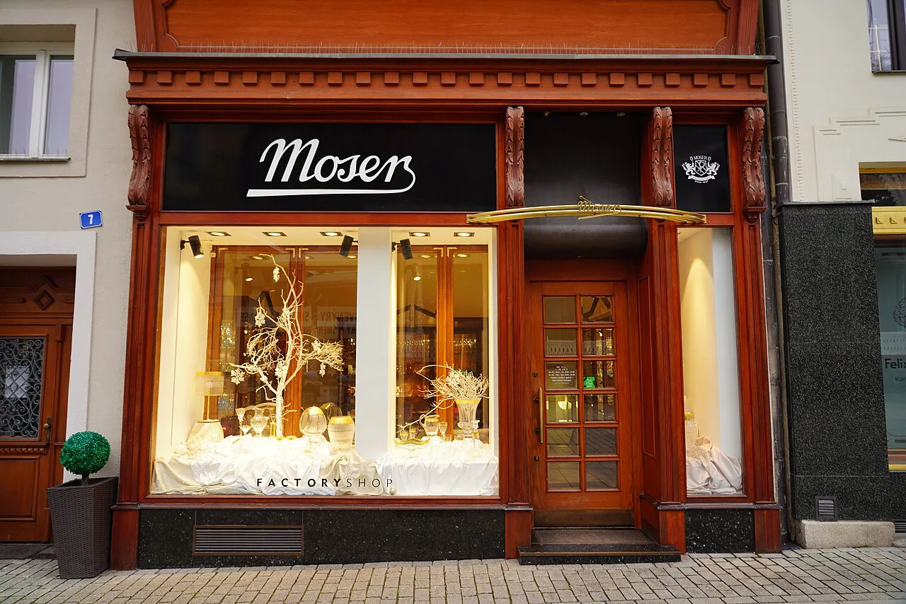The Moser glass shop in Karlovy Vary.