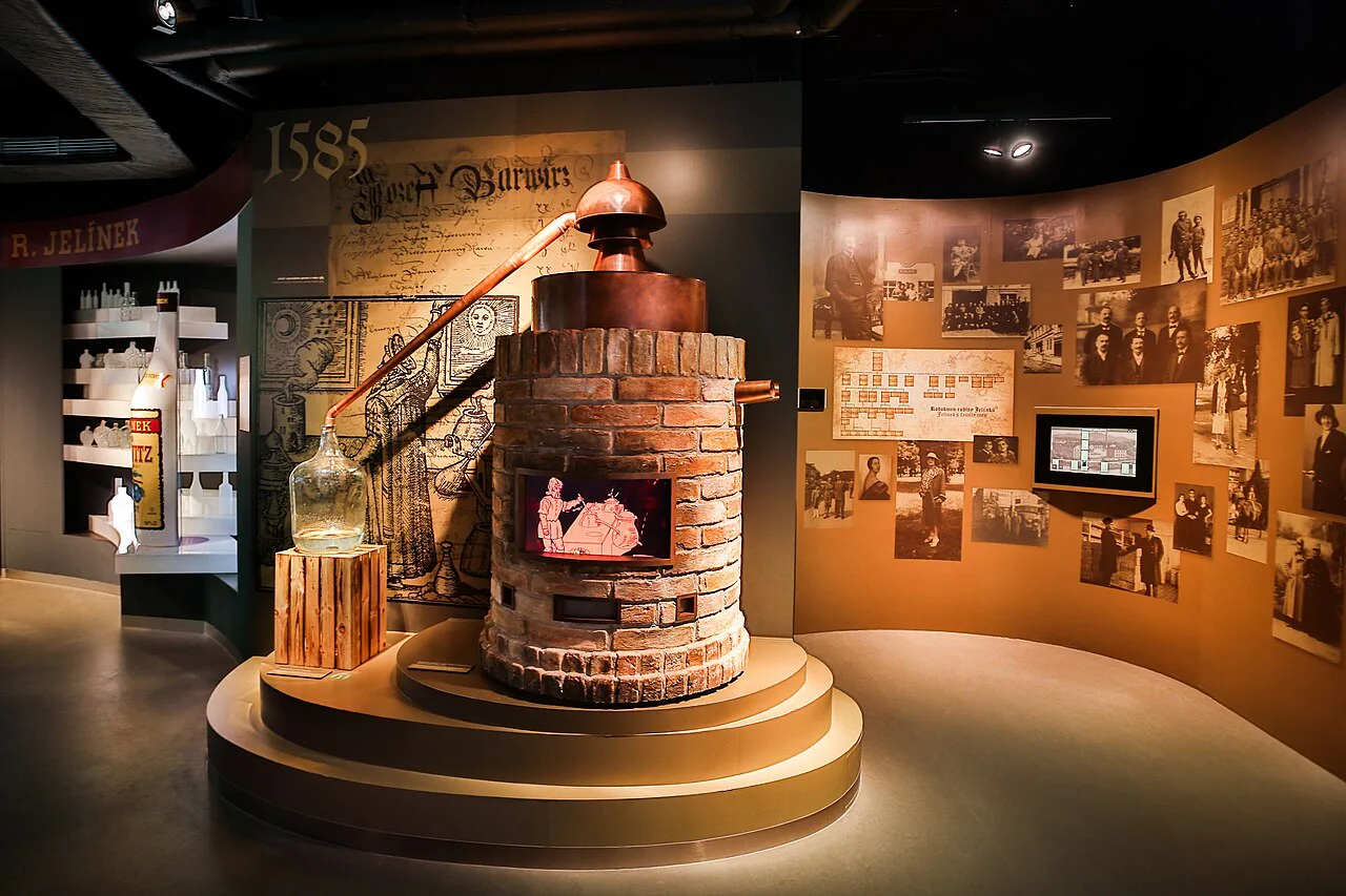 Historic exhibit at the R. Jelínek Slivovitz Museum