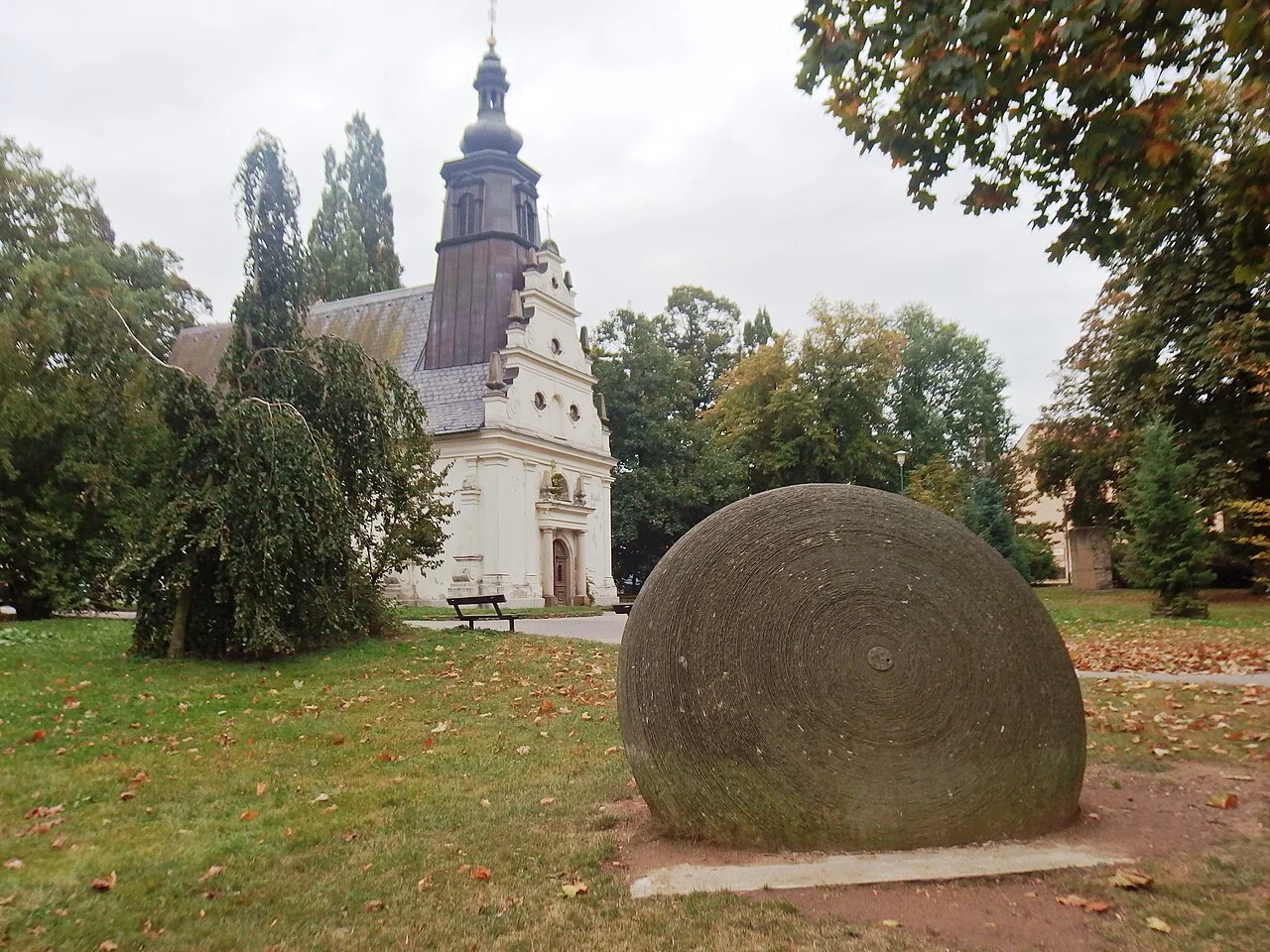 Stone sculpture in Smetanovy sady park, Jihlava