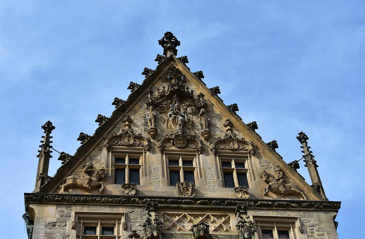Carved gable of the Stone House, Kutná Hora.