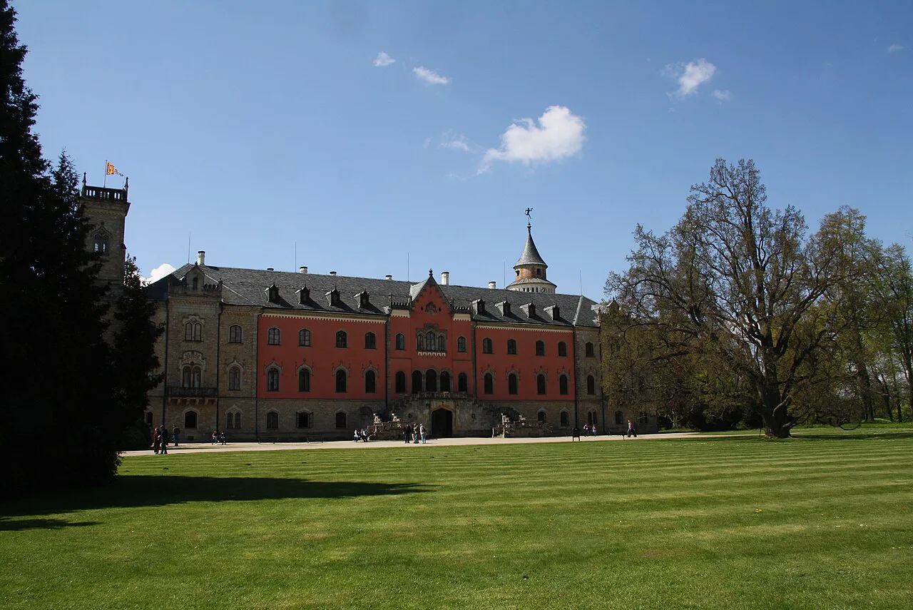 Sychrov Castle seen from its garden.