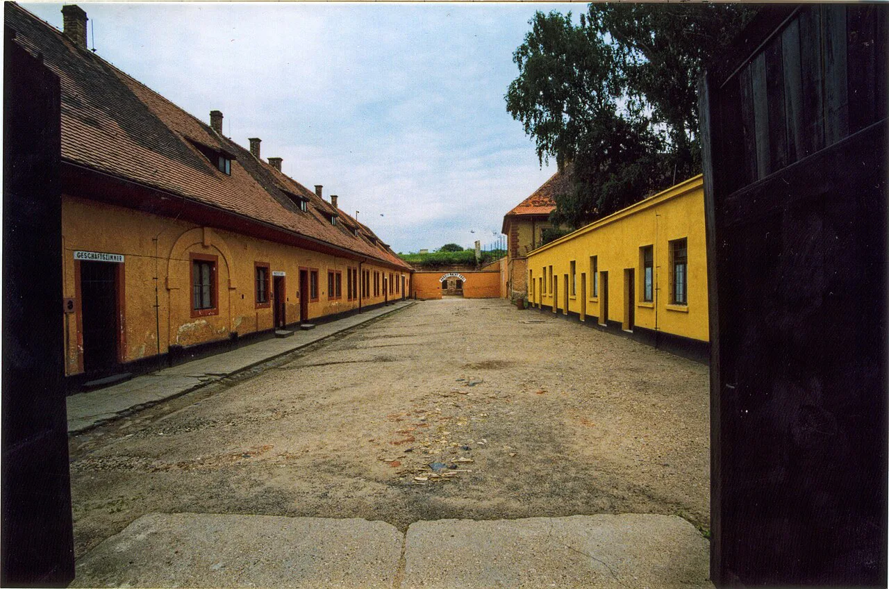 A courtyard passage inside the Small Fortress at Terezín.