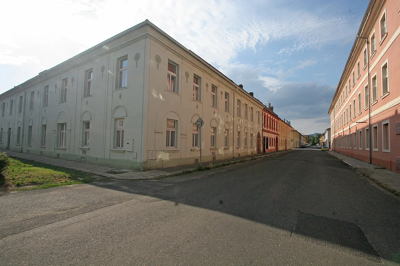 Town houses lining Dlouhá Street in Terezín.