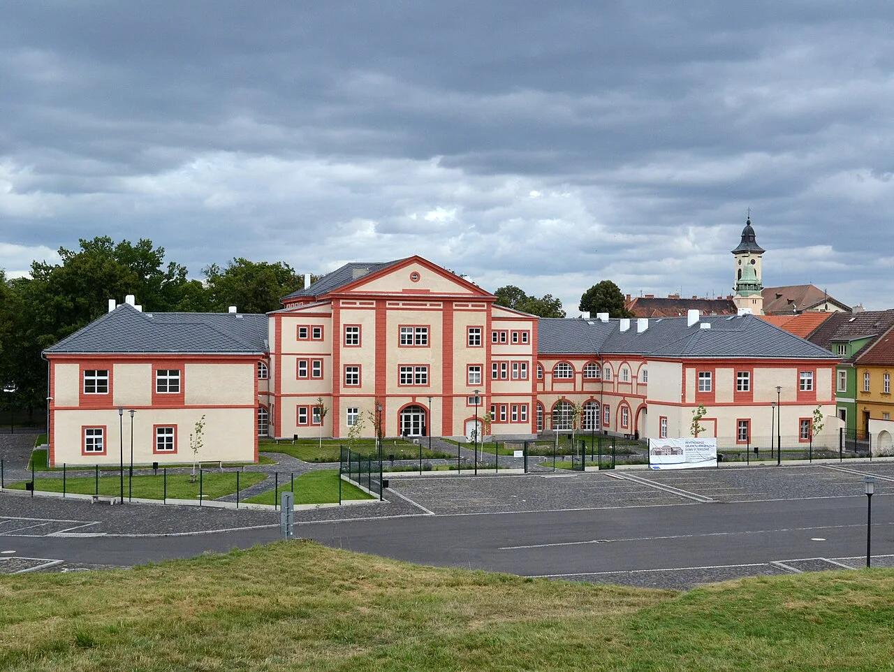 The Wieser House and neighboring buildings on Pražská Street, Terezín.