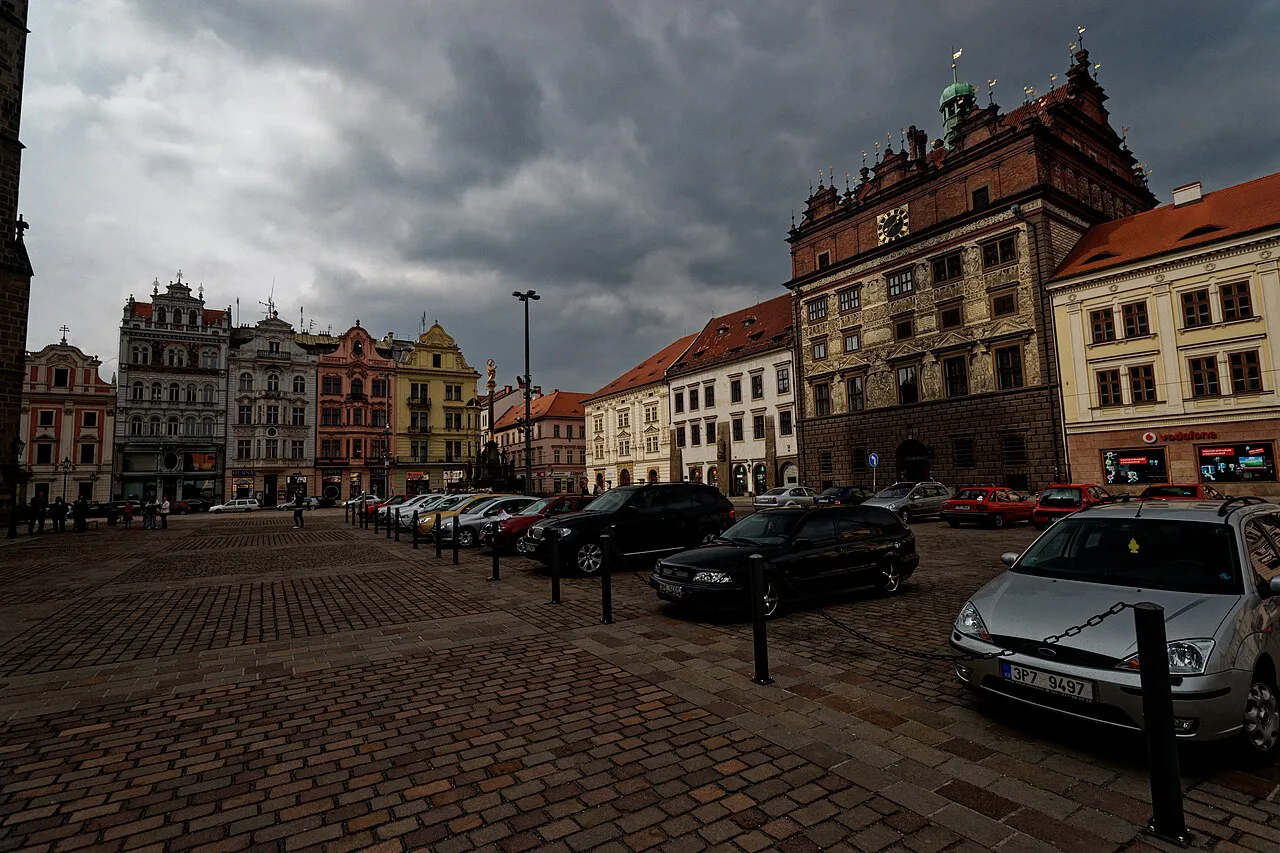 Historic houses on Náměstí Republiky, Plzeň.